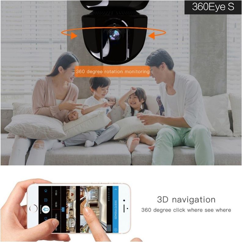 Camara Monitor Bebe Seguridad Con Microfono 360° Wifi-5