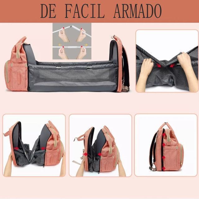 Mochila Pañalera en Cuna Mudador Portatil Bebe Mundo Online