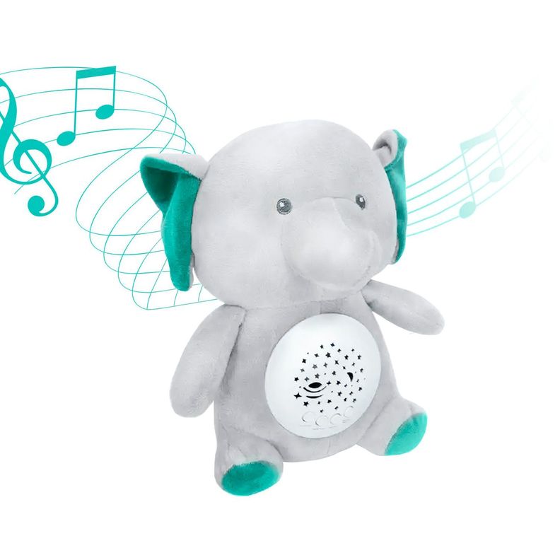 Elefante de peluche con Proyector de música y luz-1