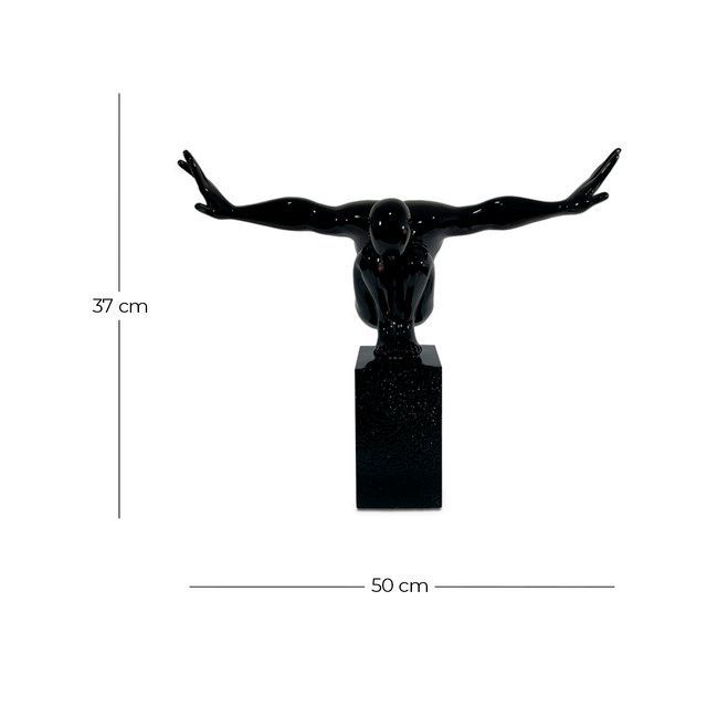 Adorno Escultura Atleta en Equilibrio Minimalista Negra -3