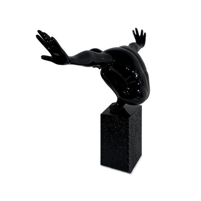 Adorno Escultura Atleta en Equilibrio Minimalista Negra -4