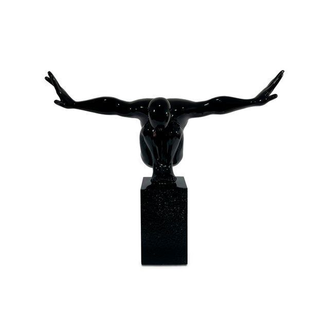 Adorno Escultura Atleta en Equilibrio Minimalista Negra -5