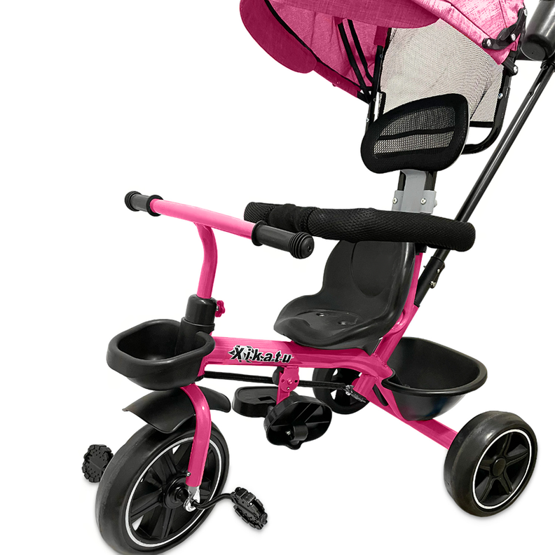 Triciclo Coche Infantil 5 En 1 Con Toldo y Mango-2