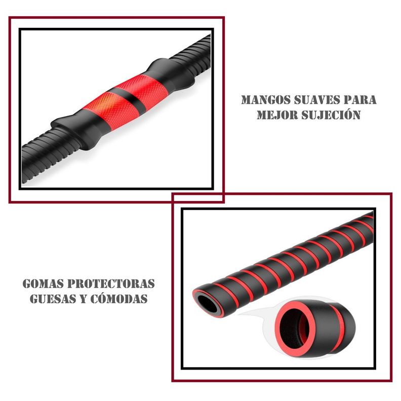 Set de Mancuernas de 20 Kg con Union Red+ Barra-2