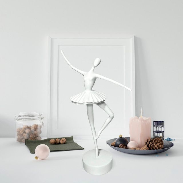 Adorno Deco Escultura Artística Bailarina Ballet Blanca-4