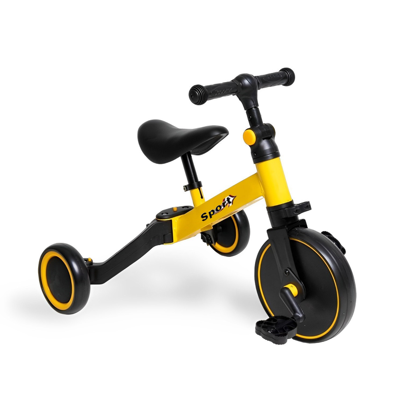 Triciclo Correpasillos Bicicleta de Aprendizaje Multiposiciones 3 En 1 Amarillo-1