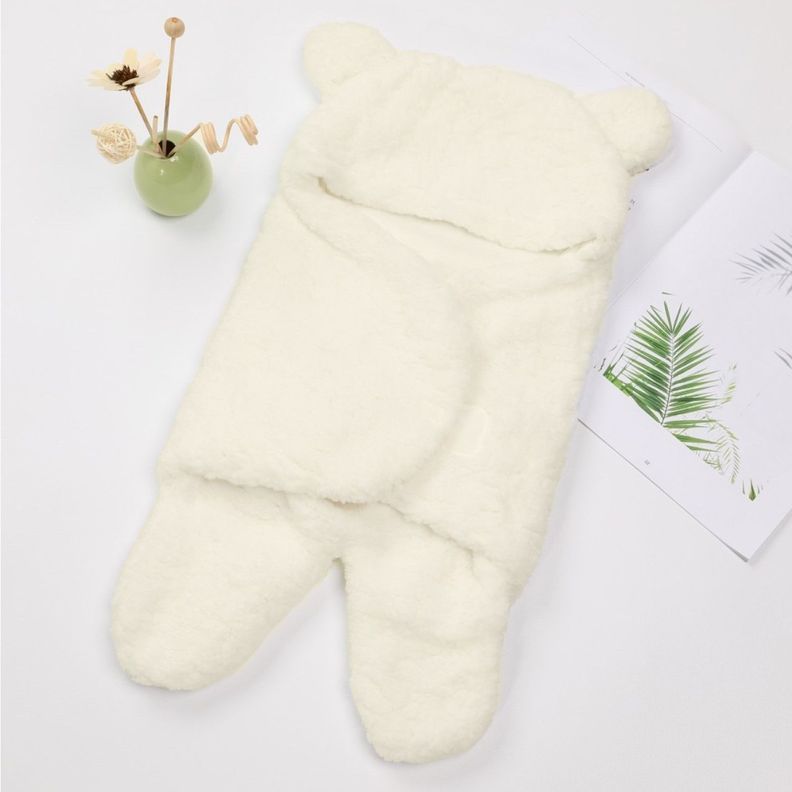 Manta Bebe Premium Recien Nacido Enterito Suave Osito Beige-5