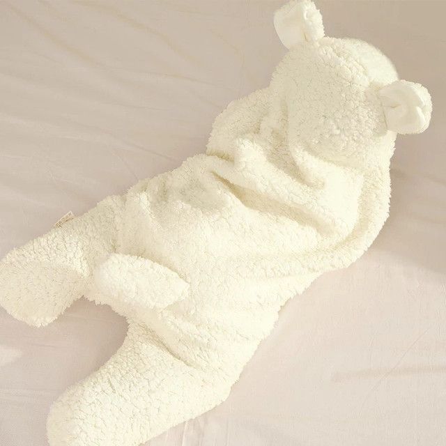 Manta Bebe Premium Recien Nacido Enterito Suave Osito Beige-7