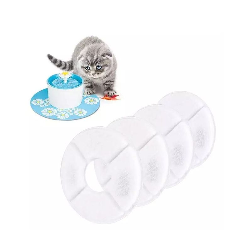 Pack Filtro Fuente Agua Bebedero Mascota 4 Unidades-1