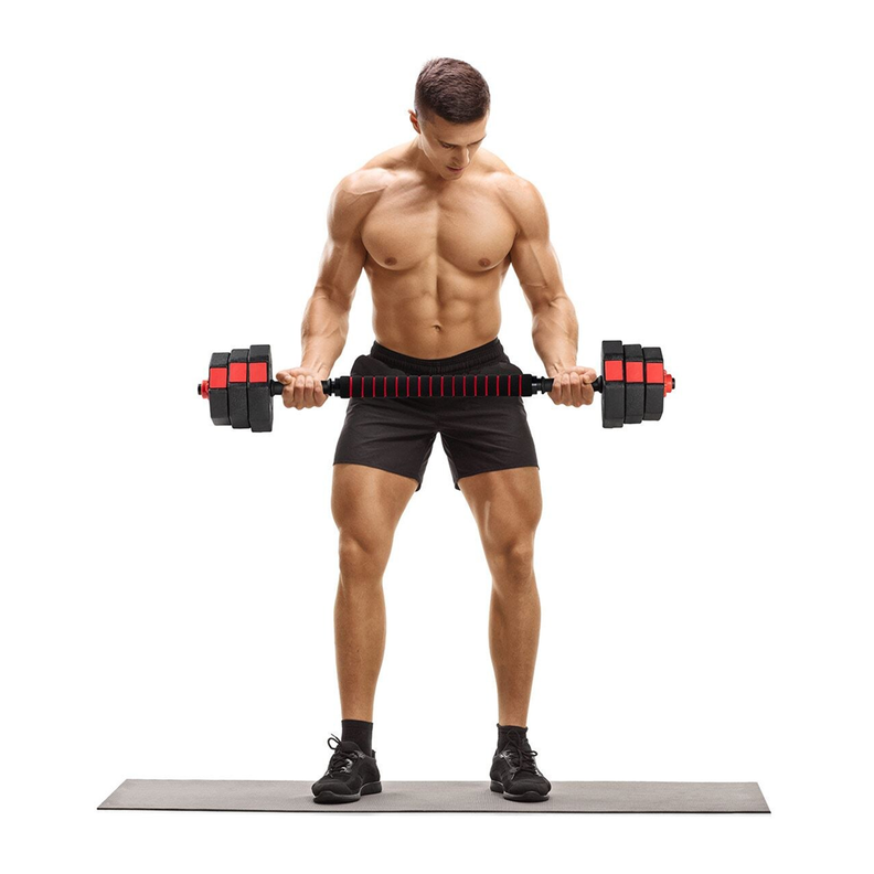 Set de Mancuernas 40 KG Rojo-6