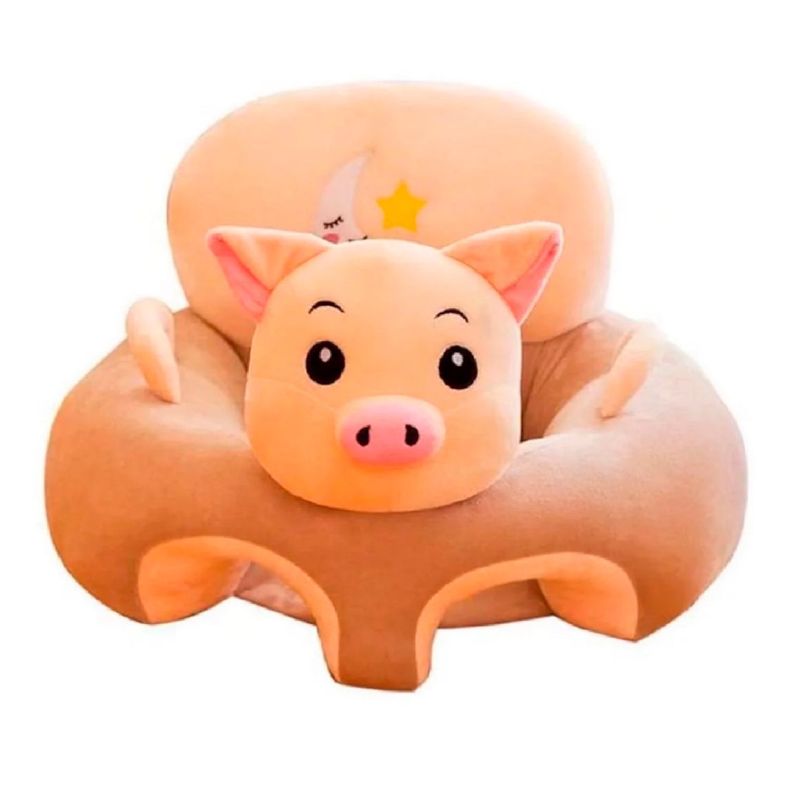 Cojin Asiento Bebe Seguridad Y Apoyo Cerdito Beige