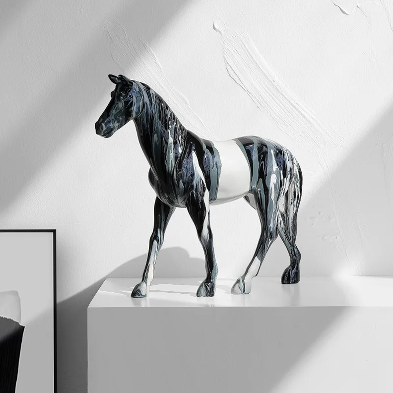 Adorno Escultura Deco Estatua Caballo Abstracto-4