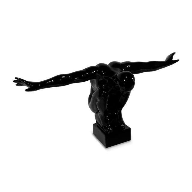 Adorno Deco Escultura Minimalista Atleta en Equilibrio Negro-0
