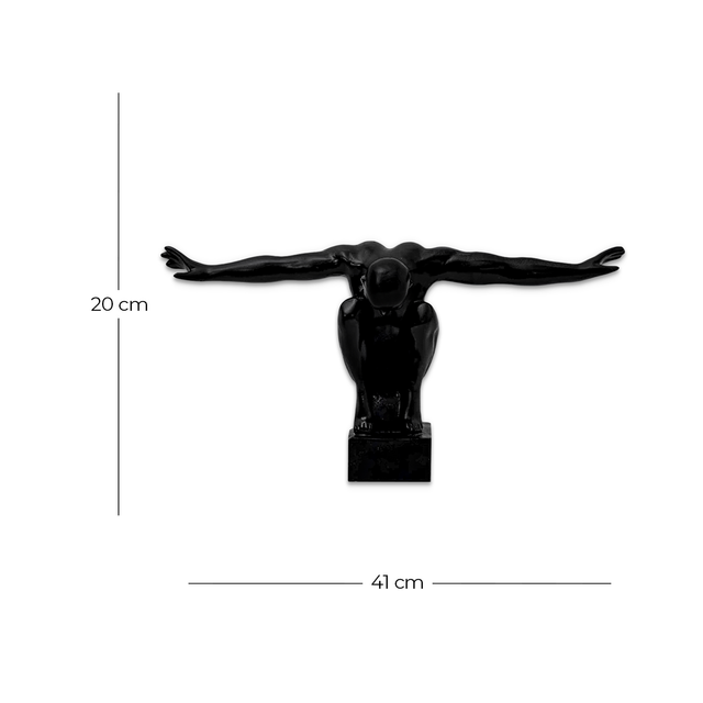 Adorno Deco Escultura Minimalista Atleta en Equilibrio Negro-3