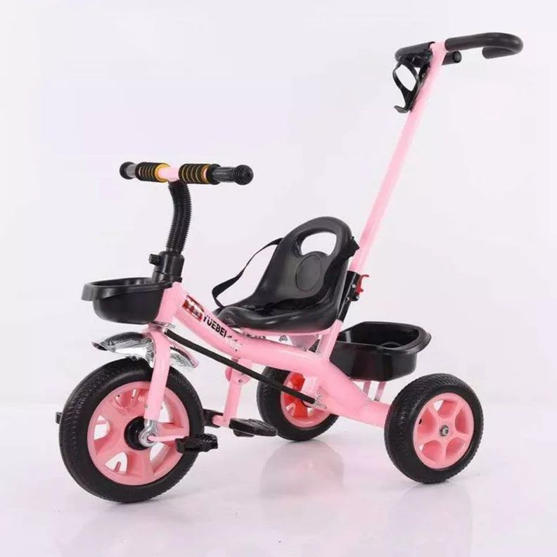 Coche Triciclo Infantil 4 En 1 Rosado-2