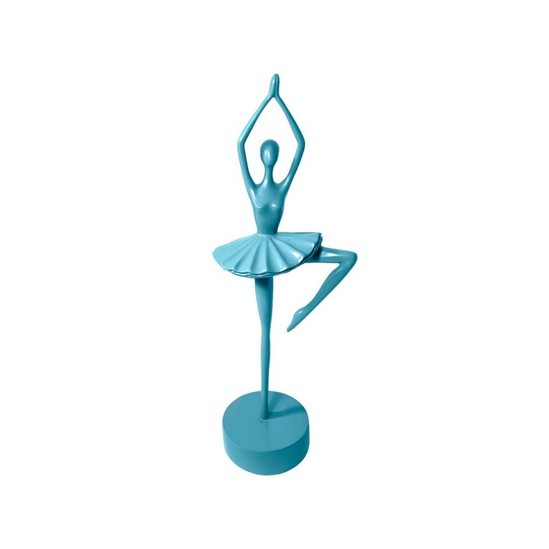 Adorno Deco Escultura Artística Bailarina Ballet Celeste-0
