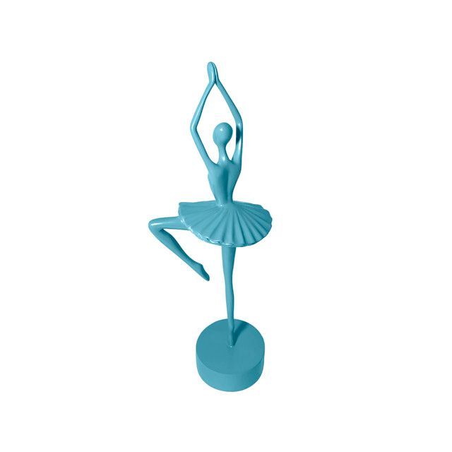 Adorno Deco Escultura Artística Bailarina Ballet Celeste-3