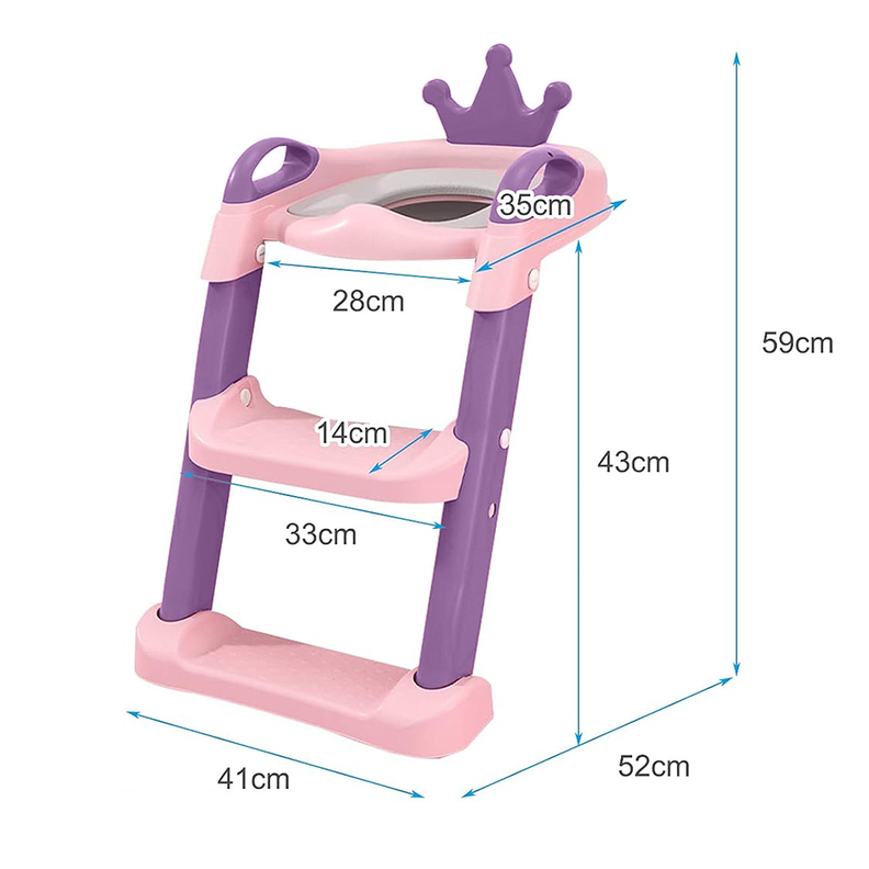 Escalera Asiento Adaptador De Baño Pelela Niños Rosado-4