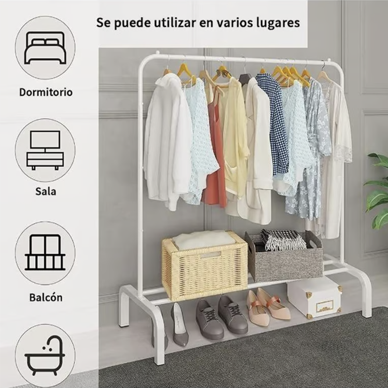 Perchero Colgador de Ropa Simple Metalico Resistente-2