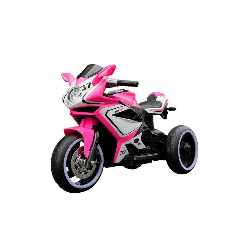 Moto Eléctrica Infantil con Música y Luz Color Rosado-0