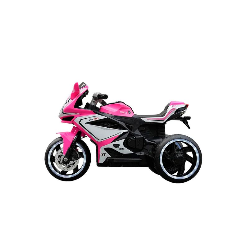 Moto Eléctrica Infantil con Música y Luz Color Rosado-1