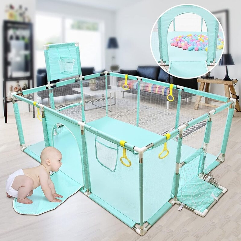 Corral de Seguridad Bebe 180cm Con Aro y Pelotitas -4