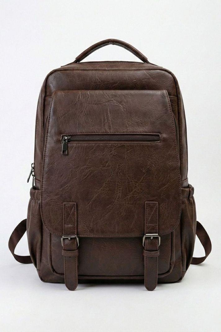 Mochila Urbana Unisex Ecocuero Vintage Puerto Usb Ares