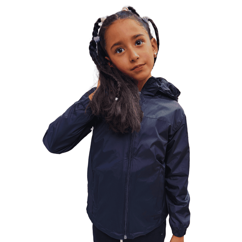 Chaqueta Cortaviento Impermeable Unisex Para Niños Con Polar-4