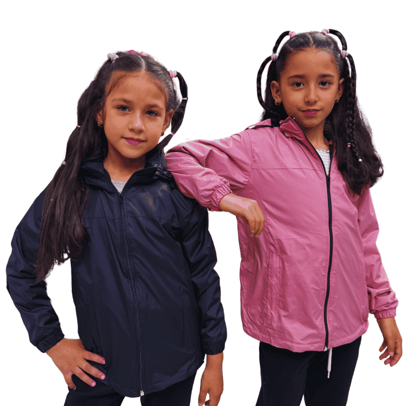 Chaqueta Cortaviento Impermeable Unisex Para Niños Con Polar-6