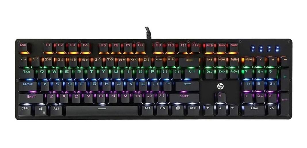 Teclado Hp Gk100 Qwerty Español Color Negro Con Luz Rgb-0