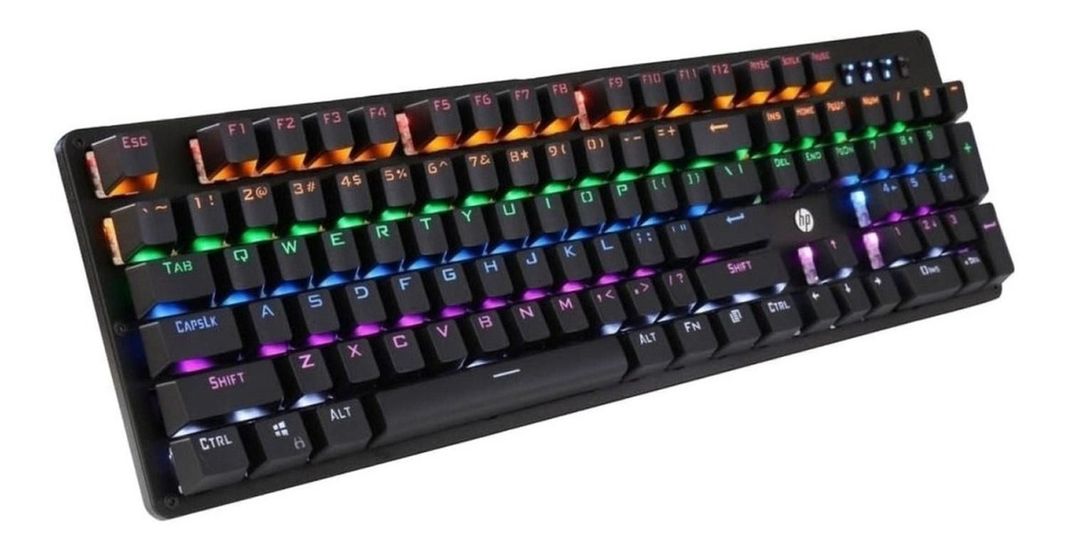 Teclado Hp Gk100 Qwerty Español Color Negro Con Luz Rgb-1