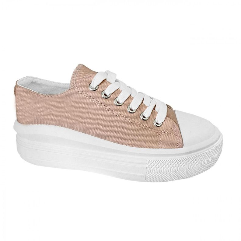 Zapatilla Mujer Con Plataforma Urbana De lona - Rosa 7084-1