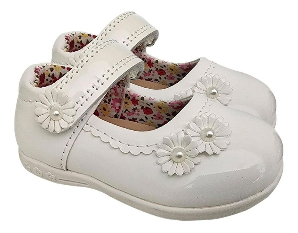 Zapato Infantil Niña Charol Fiestas Navidad Bautizos Blanco 7002-2