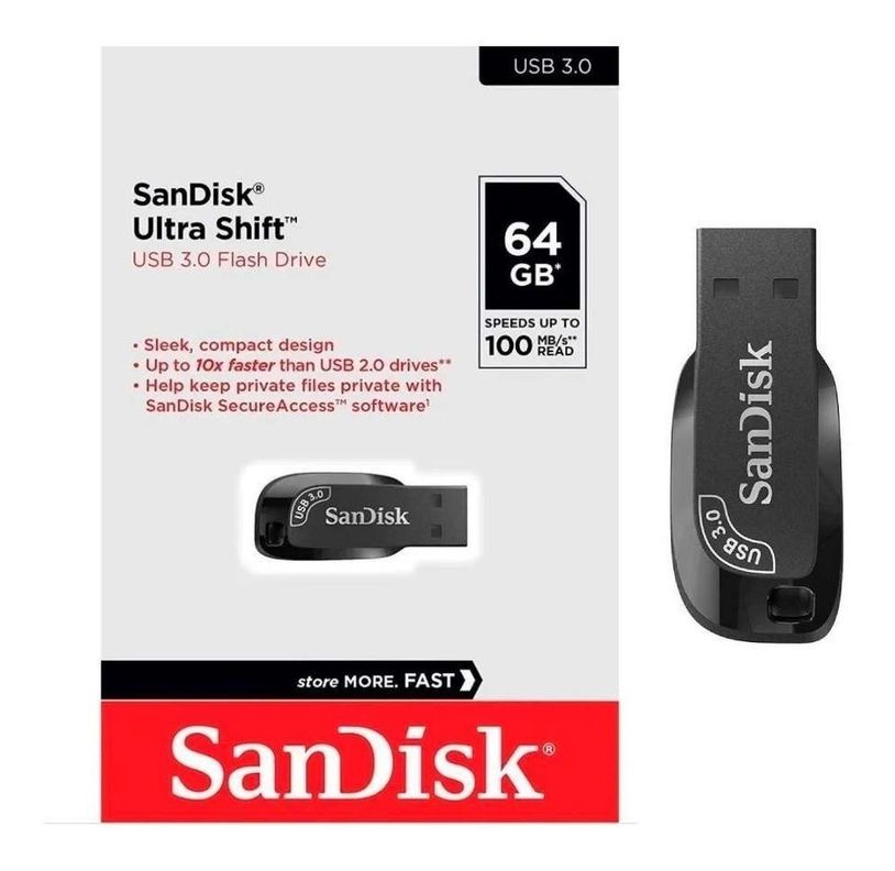 Pendrive Sandisk 64gb Ultra Shift - Usb 3.0 - Flash Drive-1