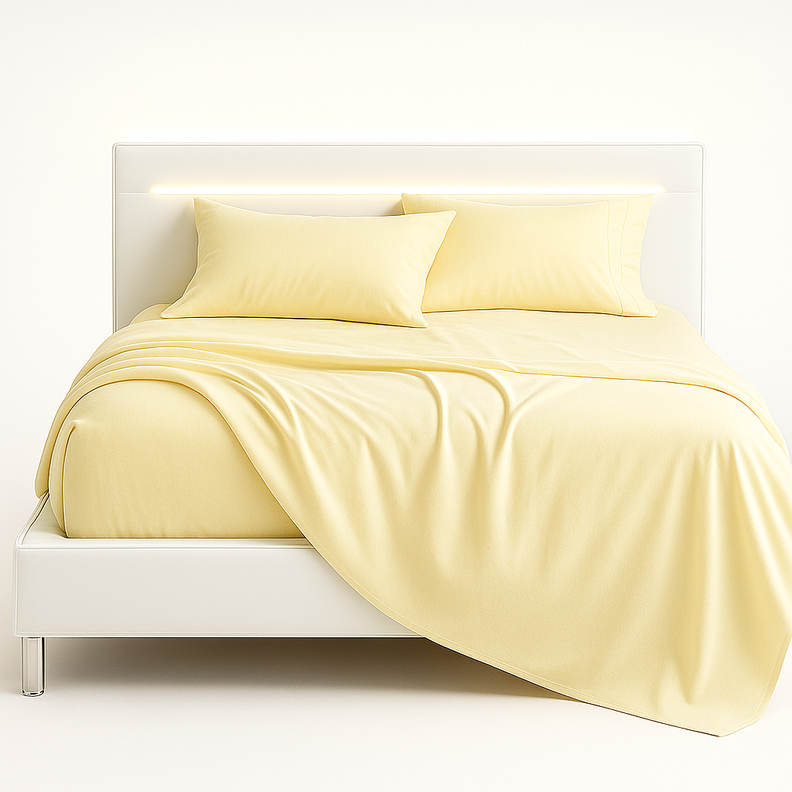 Sábana 1½ Plazas 800 Hilos Liso Amarillo v6 7EF