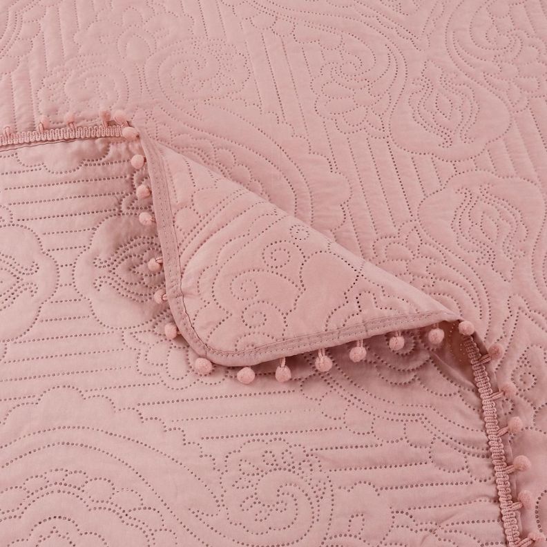Cubrecama Quilt De Verano 1.5 Plazas Pompones Colores-1