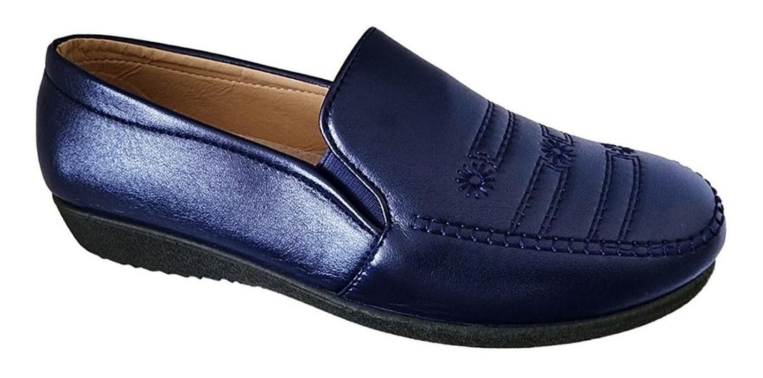 Zapato Mujer Casual Clasico Comodo Bordado Azul 3232-1