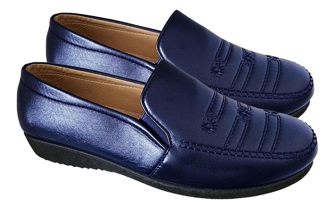 Zapato Mujer Casual Clasico Comodo Bordado Azul 3232-2