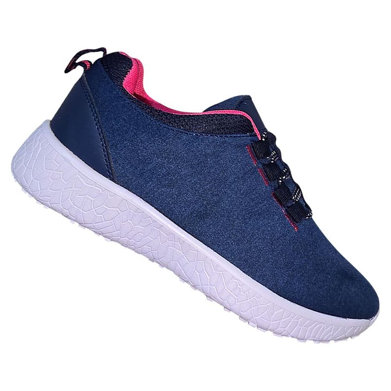 Zapatilla Mujer Comoda Con Ajuste Elastico Sport Azul 7506-0