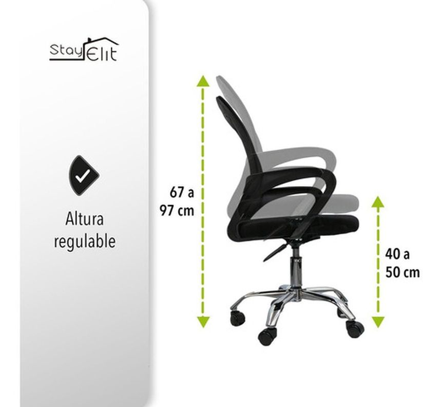 Silla Ejecutiva De Escritorio Para Oficina Ergonómica Negra-4