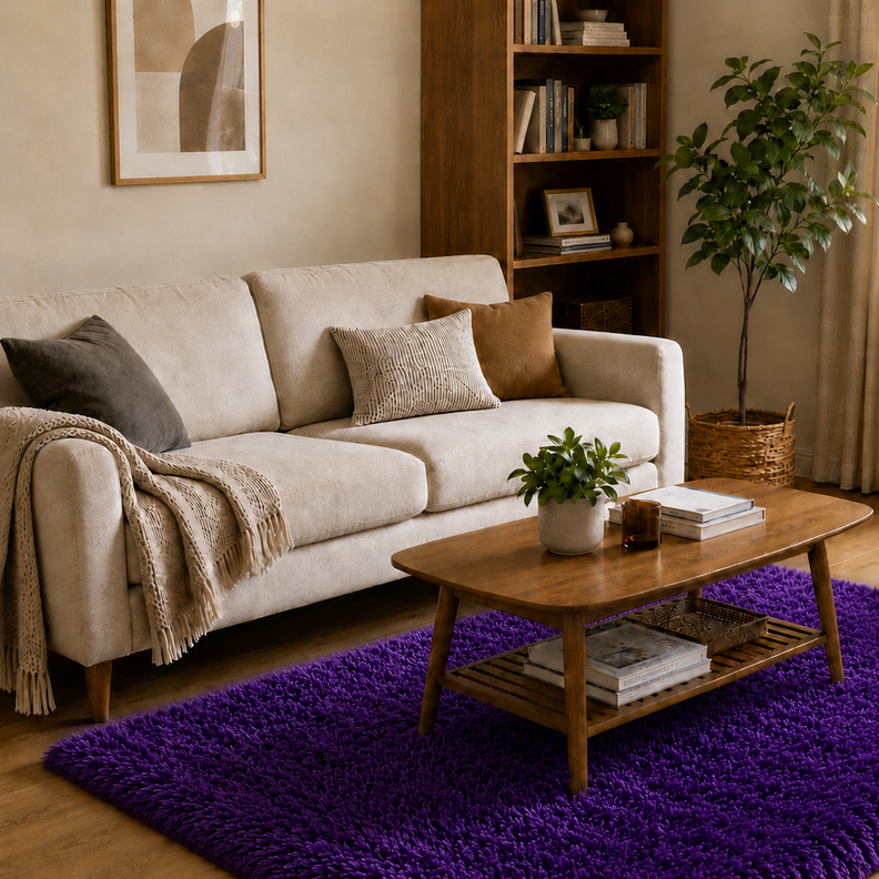 Alfombra de Living Shaggy Morada 150x200 cm Armonia Poliéster Rectangular 026