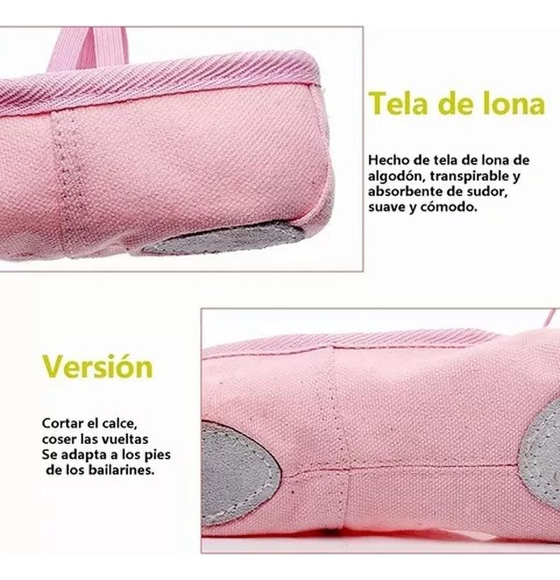 Zapatillas Media Punta Lona Y Gamuza Ballet Niña Blanco 7701-2