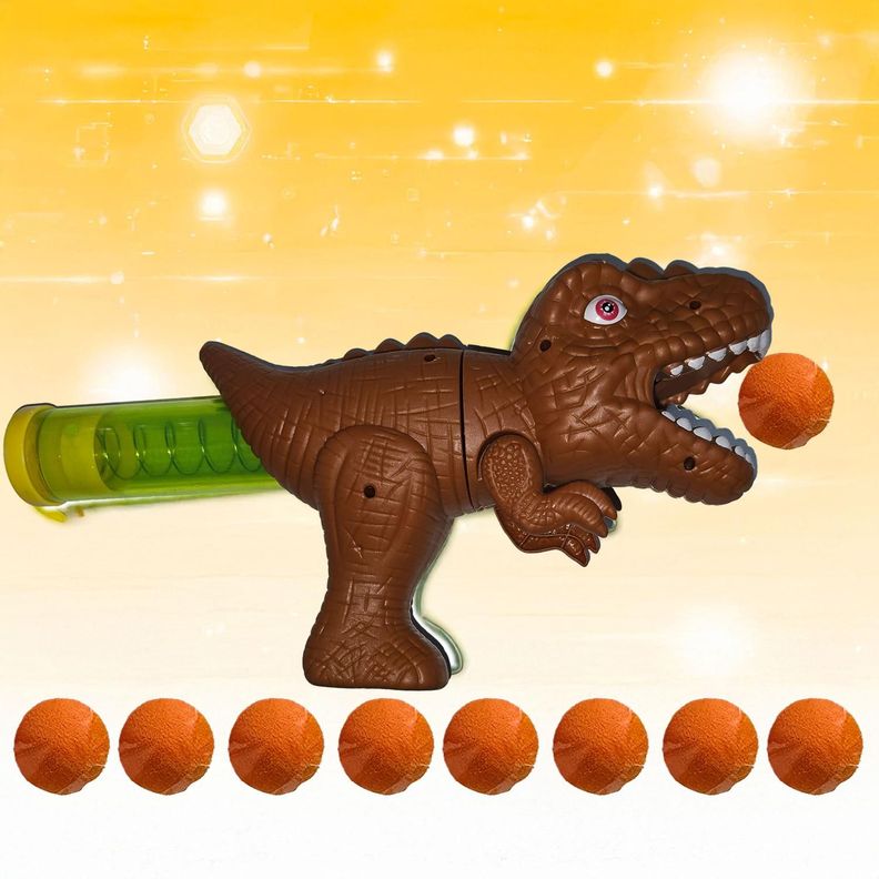 Dinopistola de aire a presión+9 pelotas dinosaurio Cafe-3