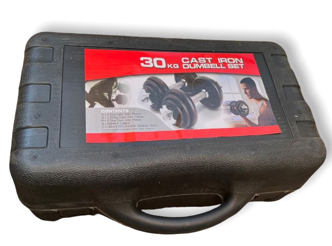 Kit pesas 30kilos Dumbell cast iron-0