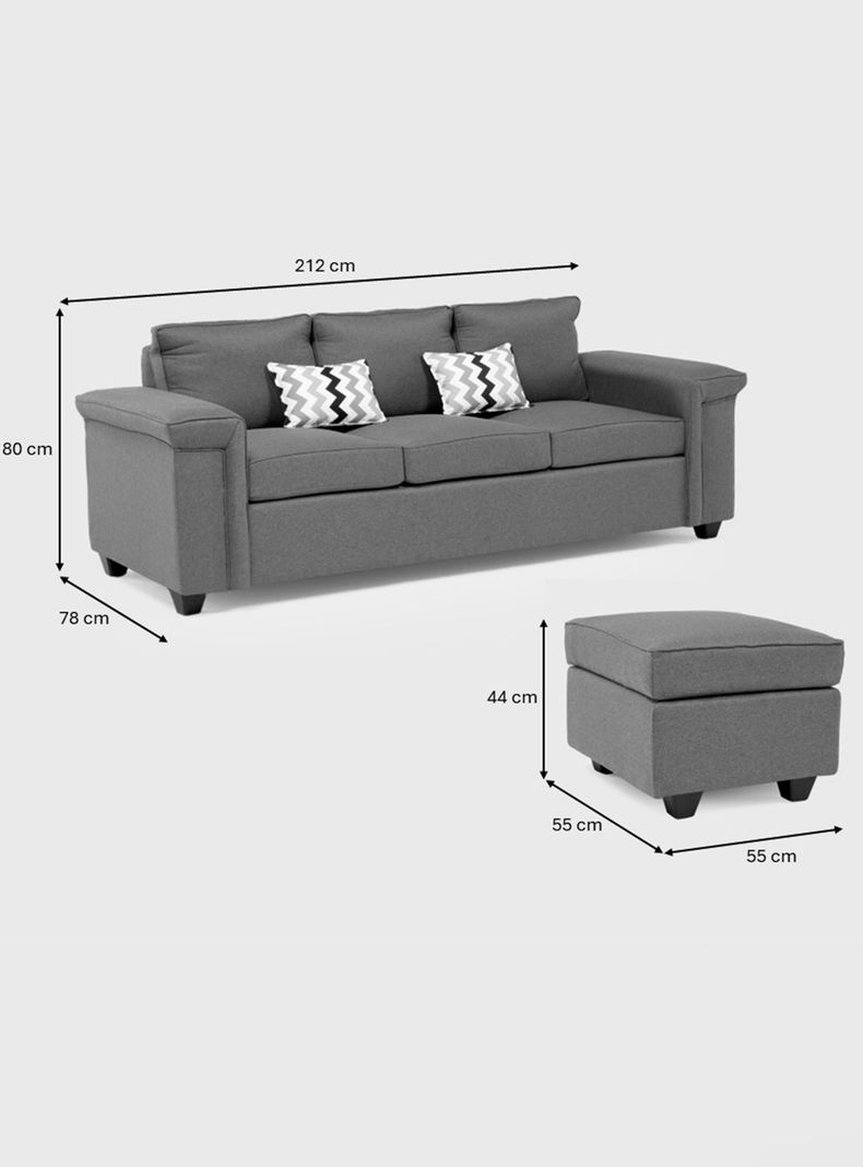 Sofá 3 cuerpos Sicilia + 1 Pouf Tela-7