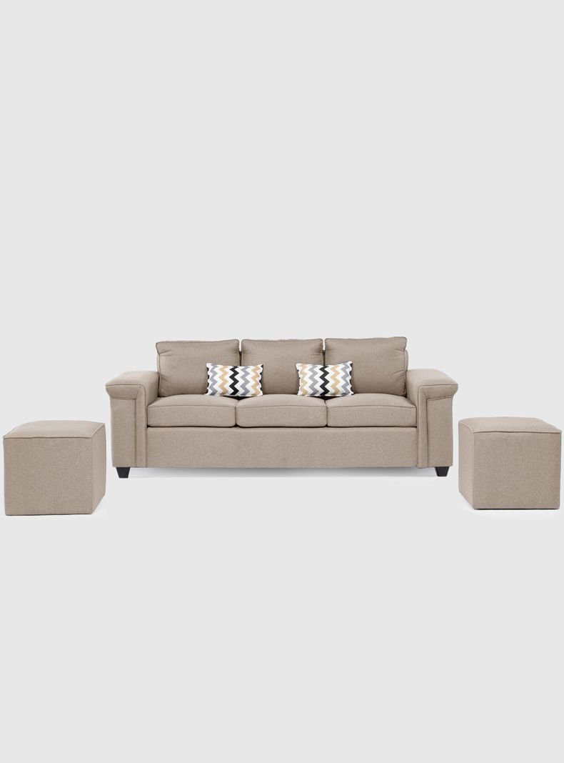 Sofá 3 cuerpos Sicilia + 2 Pouf Tela-1