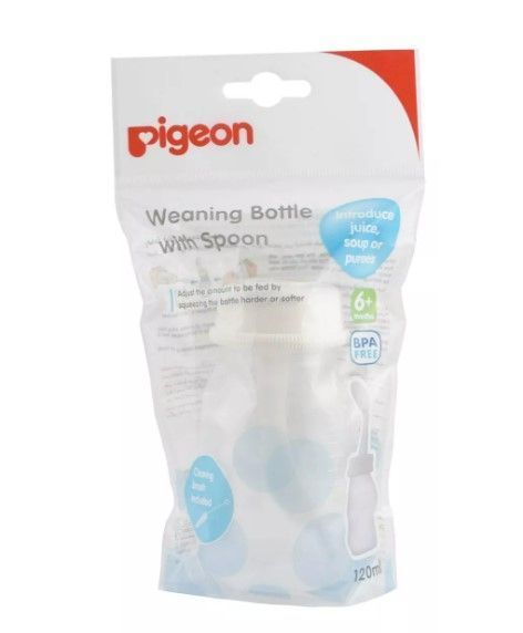 Mamadera Con Cuchara Pigeon 120ml 6m+ -1