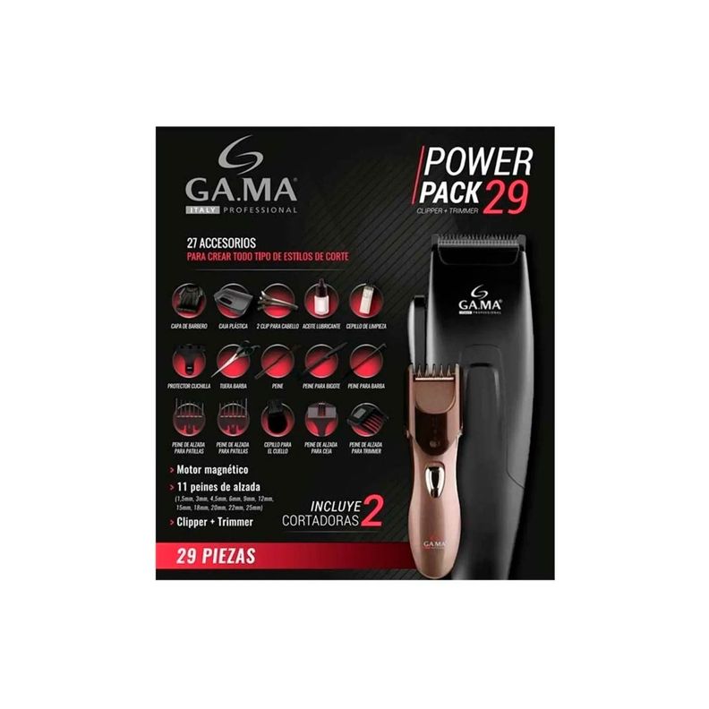 Cortadora de Pelo Gama GM562 29 Piezas Clipper Magnético-2
