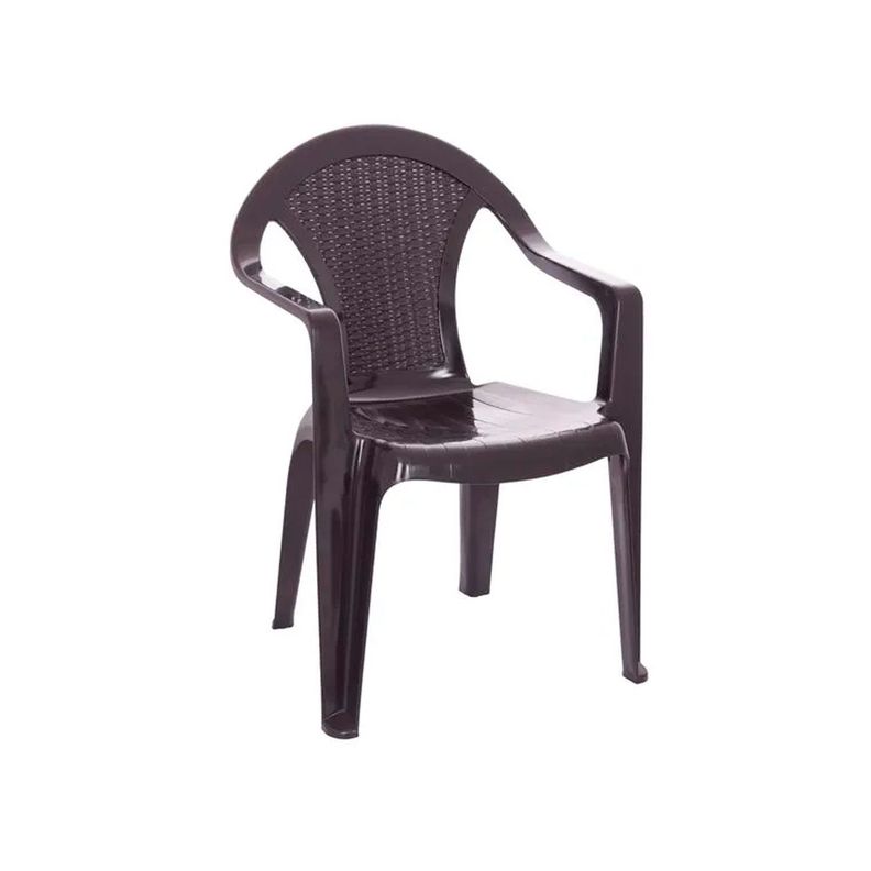 Silla Ratan Glamour Con Brazos Café-1
