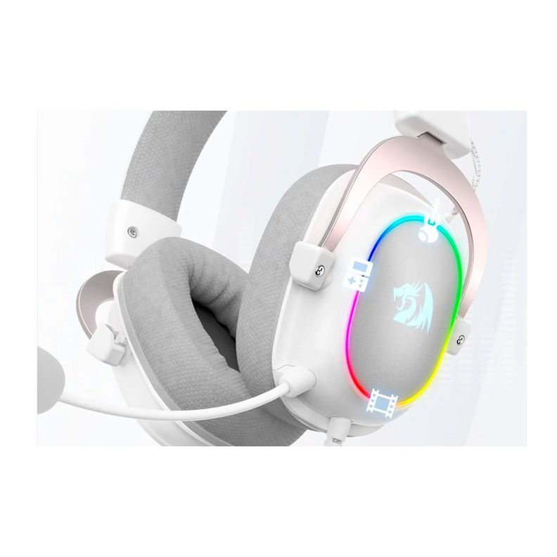 Audífonos Gamer Redragon Zeus X H510W RGB White USB-3
